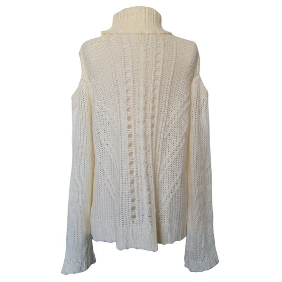 l love Cream Open Shoulder Cable Knit Sweater - Cream - Picture 4 of 5